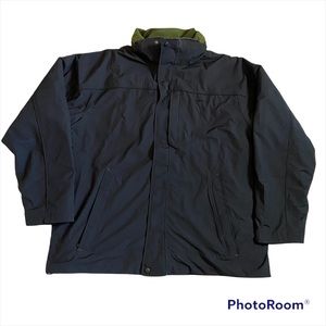 L.L. Bean Mens Tall XL Black Jacket W/ Removable Green Sweater